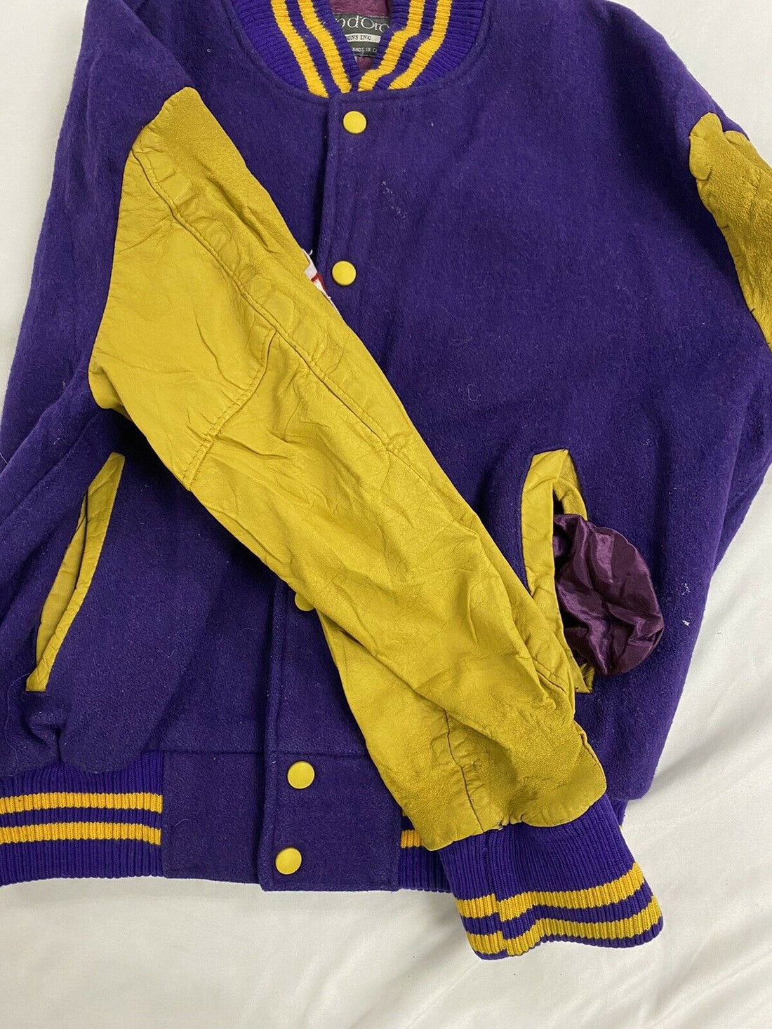 Varsity Jacket Purple&Cream