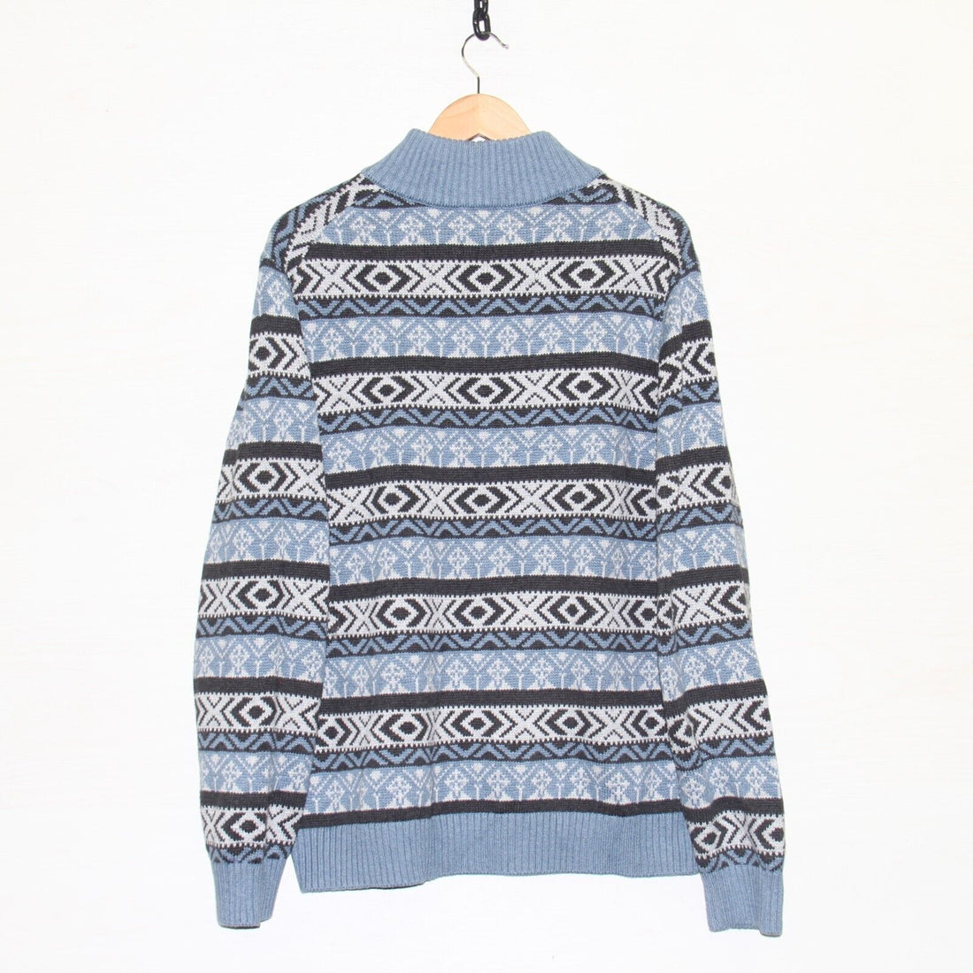 Vintage LL Bean Quarter Zip Sweater Size 2XL Blue 90s