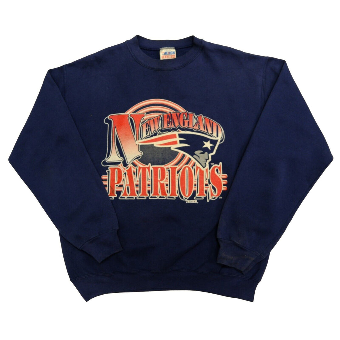 Vintage New England Patriots Trench Sweatshirt Crewneck Size Large