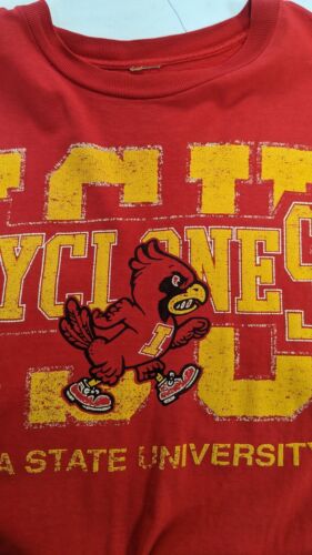 Vintage Iowa State University Cyclones T-Shirt Size Large Red 90s NCAA