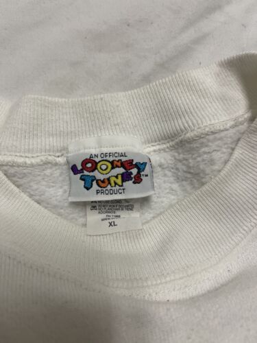 Vintage Tweety Bird Christmas Looney Tunes Sweatshirt XL 90s 1995 White Made USA