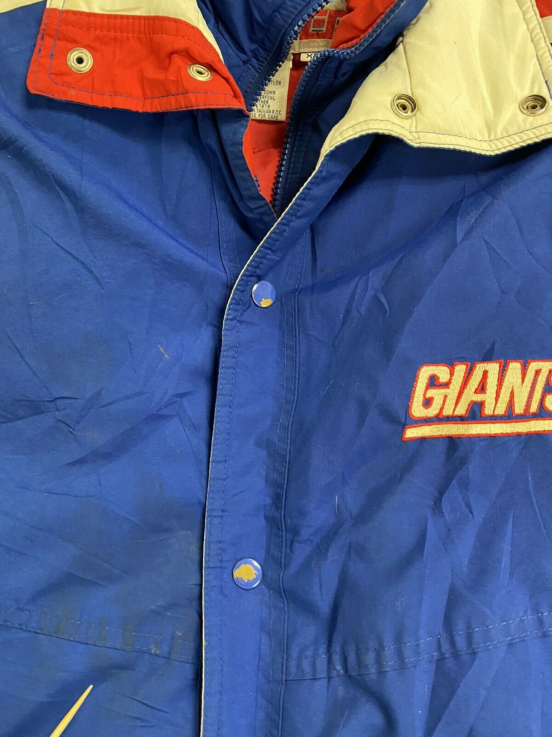 Vintage New York Giants Starter Puffer Jacket XL 80s NFL Full Zip